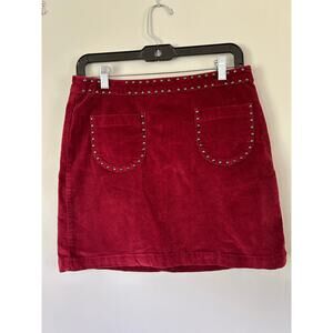Mossimo Supply Co. Burgundy Mini Skirt Back Zipper Closure Velveteen Size 6